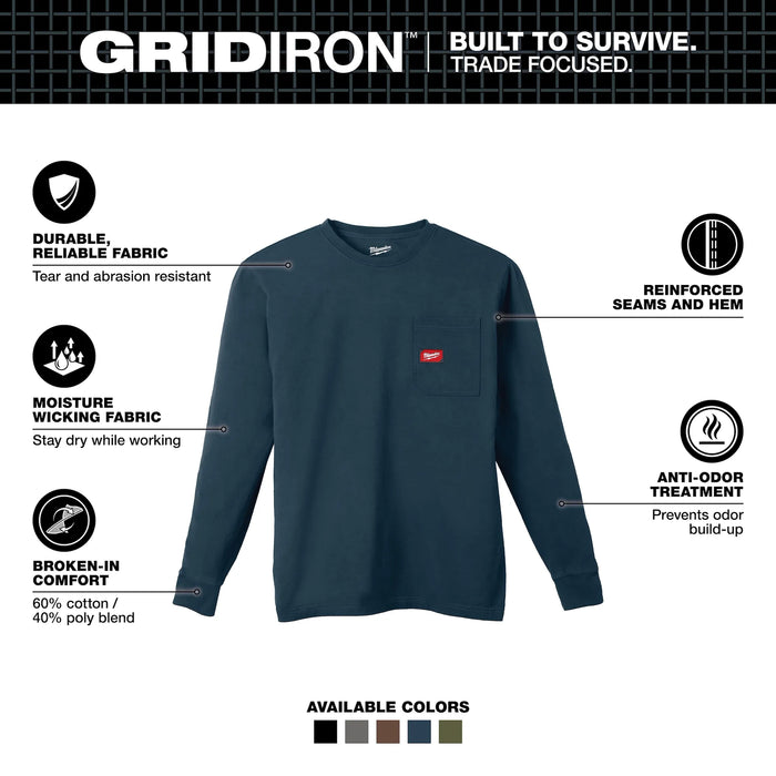 GRIDIRON™ Pocket T-Shirt | Short Sleeve, Gray, Medium