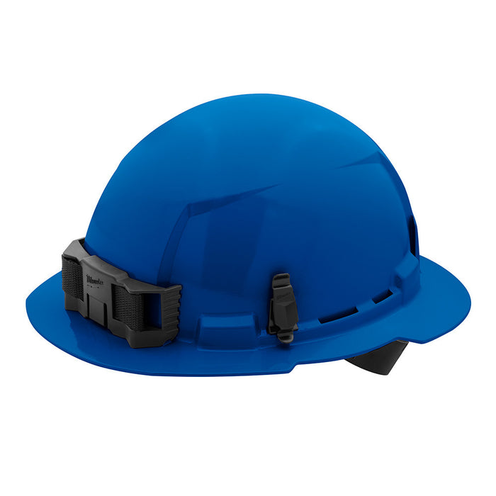 Blue Full Brim Hard Hat w/4pt Ratcheting Suspension - Type 1, Class E