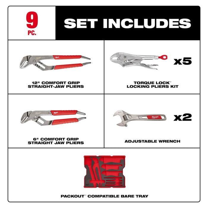 9pc. Pliers & Wrench Set with Tray for PACKOUT™ Drawers