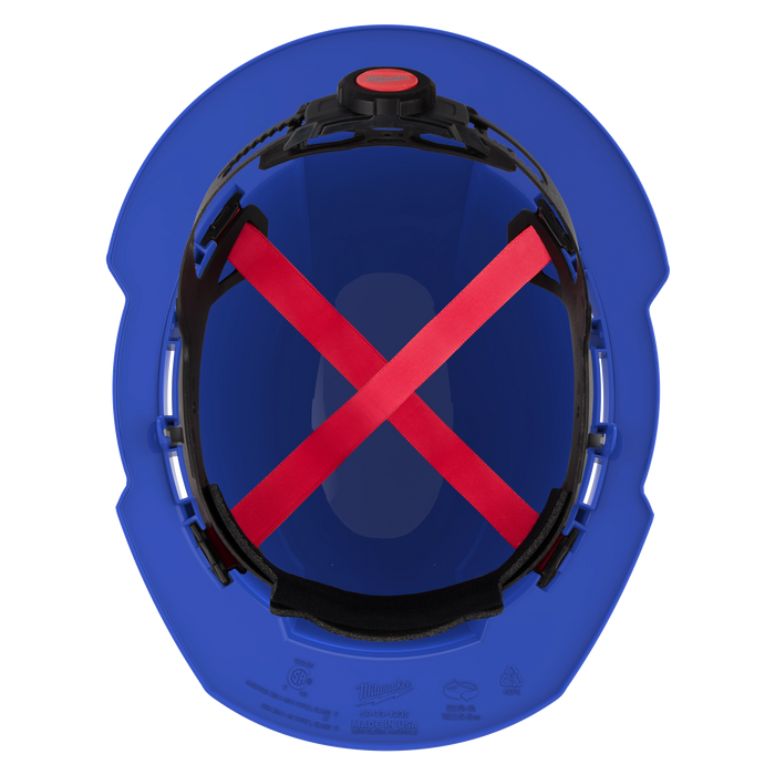 BOLT™ Blue Full Brim Hard Hat w/4pt Ratcheting Suspension (USA) - Type 1, Class E