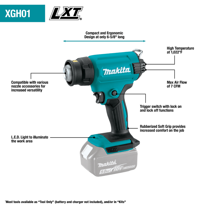 18V LXT® Lithium‑Ion Cordless Heat Gun, Tool Only