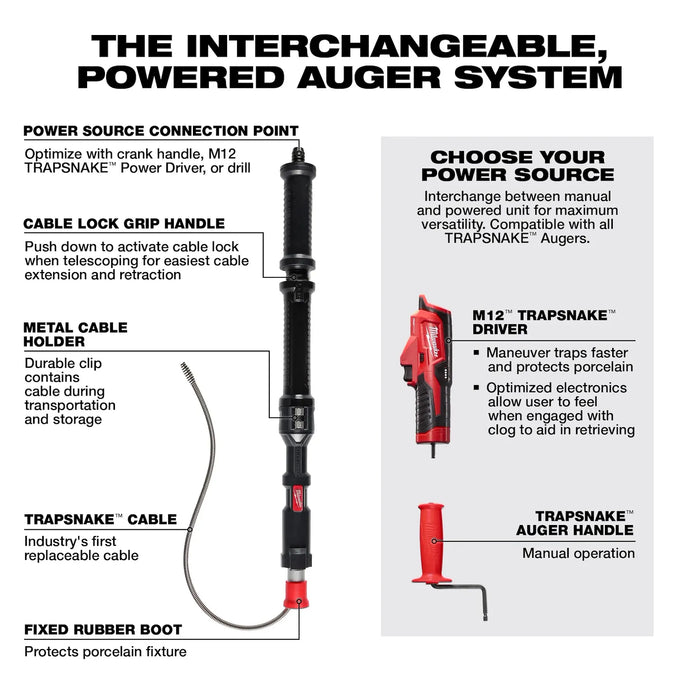 M12™ TRAPSNAKE™ 4' Urinal Auger
