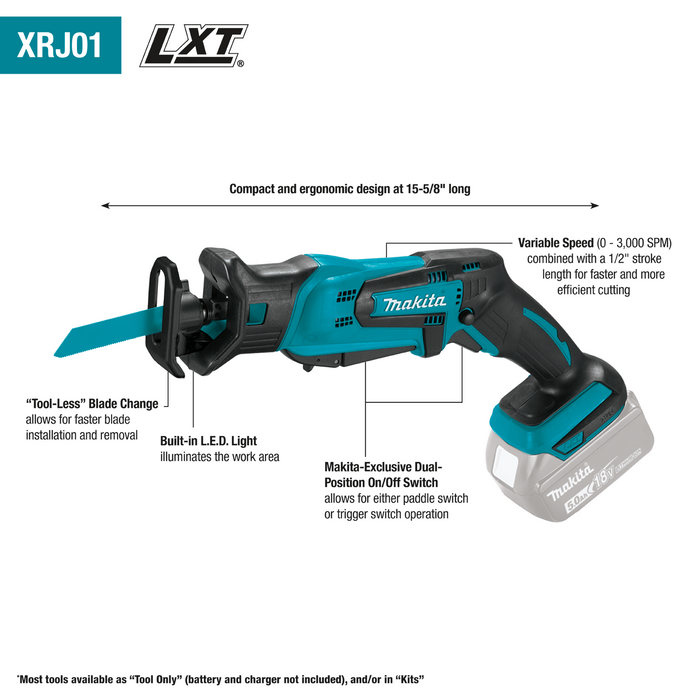 18V LXT® Lithium‑Ion Cordless Compact Recipro Saw (Tool Only)