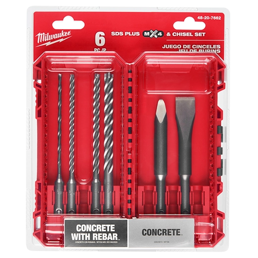 6PC SDS PLUS MX4 4 CUTTER & CHISEL KIT