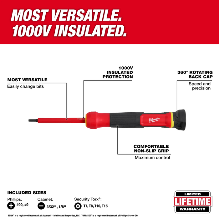 8-in-1 1000V Insulated Precision Multi-Bit Screwdriver