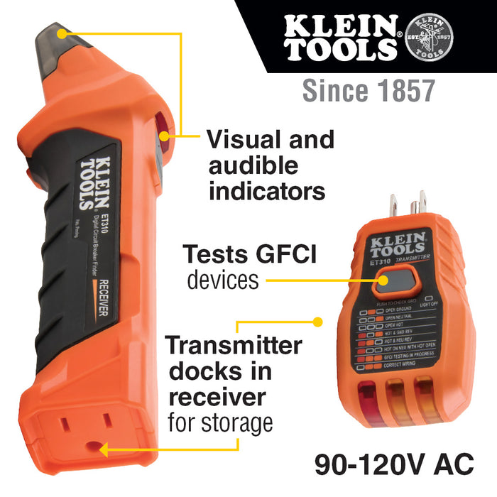 Digital Circuit Breaker Finder with GFCI Outlet_Test