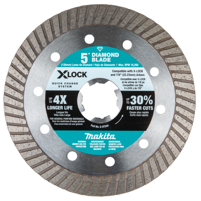 X‑LOCK 5" Turbo Rim Diamond Blade for Masonry Cutting