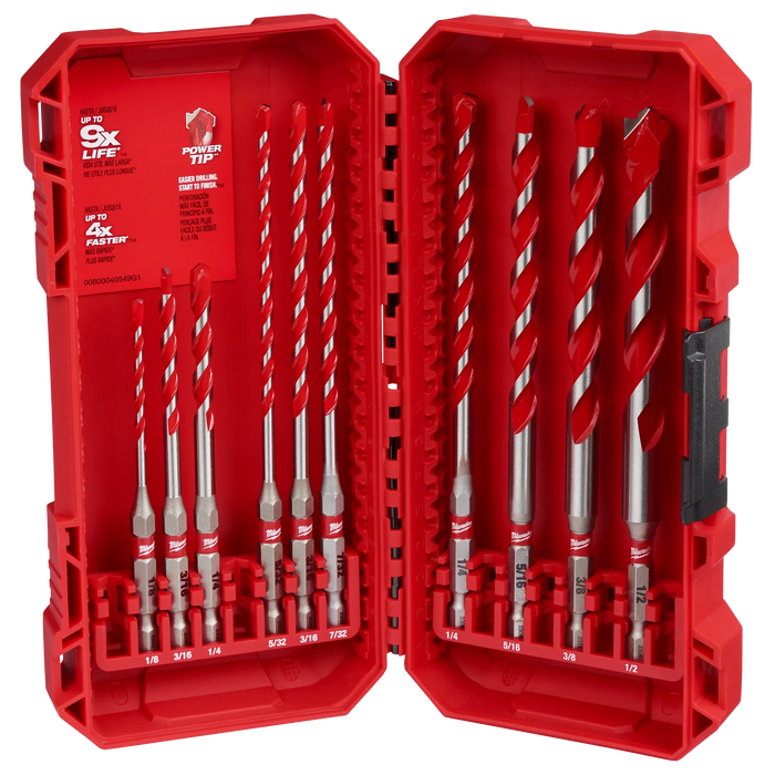 10PC. SHOCKWAVE Impact Duty™ Carbide Hammer Drill Bit Set