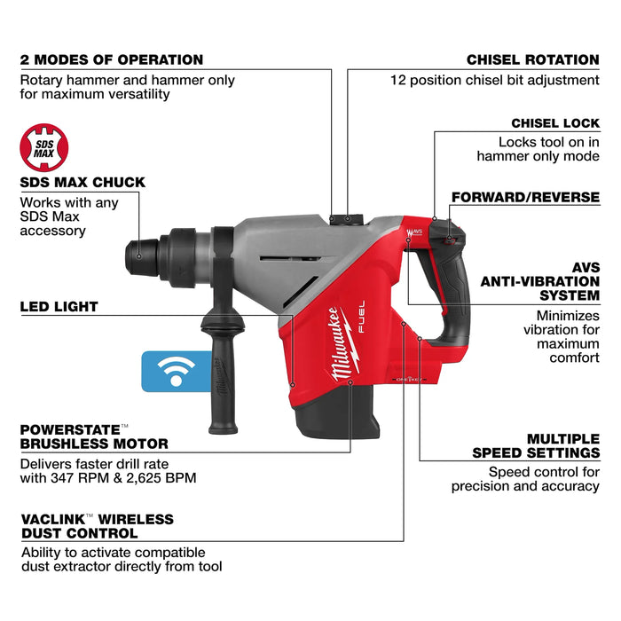 M18 FUEL™ 1-3/4" SDS MAX Rotary Hammer w/ ONE-KEY™