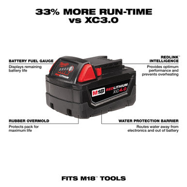 M18™ REDLITHIUM™ XC 4.0Ah Extended Capacity Battery Pack