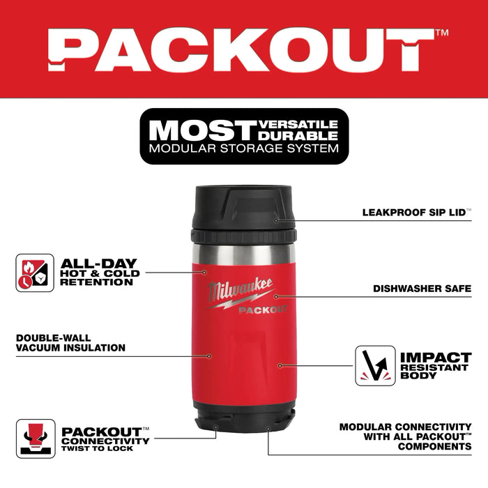 PACKOUT™ 12oz Insulated Bottle with Sip Lid Red