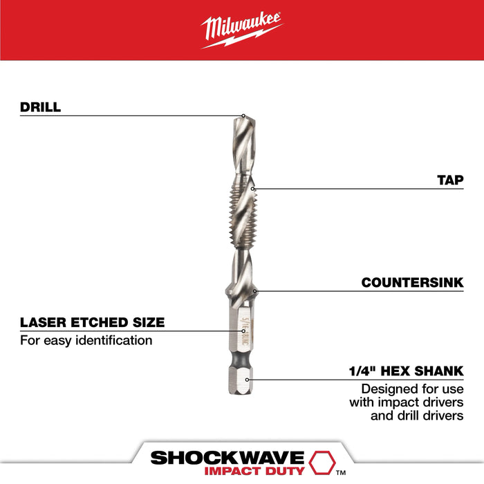 SHOCKWAVE™ Impact Duty 8-32 UNC Drill and Tap Bit