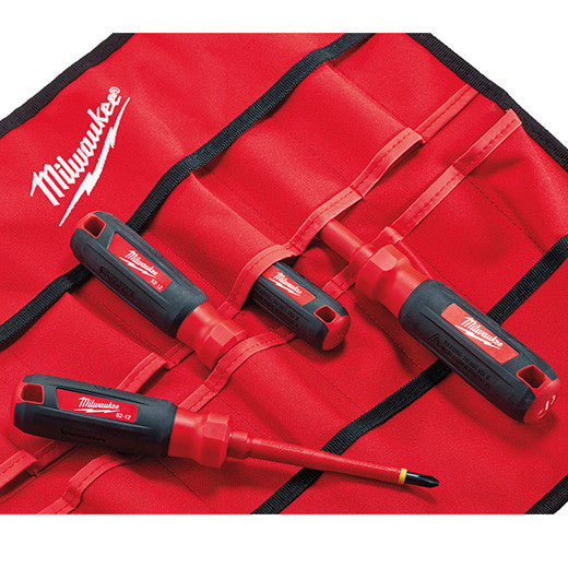 4-Piece 1000V Insulated Screwdriver Set w/ Roll Pouch