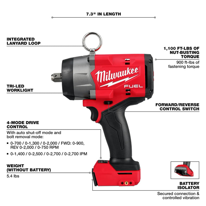 M18 FUEL™ 1/2" High Torque Impact Wrench w/ Pin Detent