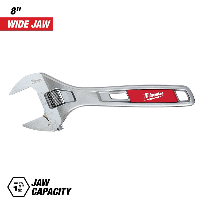 8" Wide Jaw Adjustable Wrench