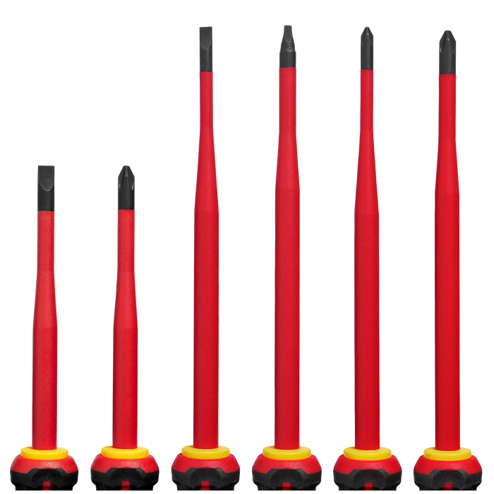 6pc 1000V Insulated Slim Tip Screwdriver Set