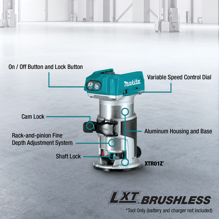 18V LXT® Lithium‑Ion Brushless Cordless Compact Router, Tool Only