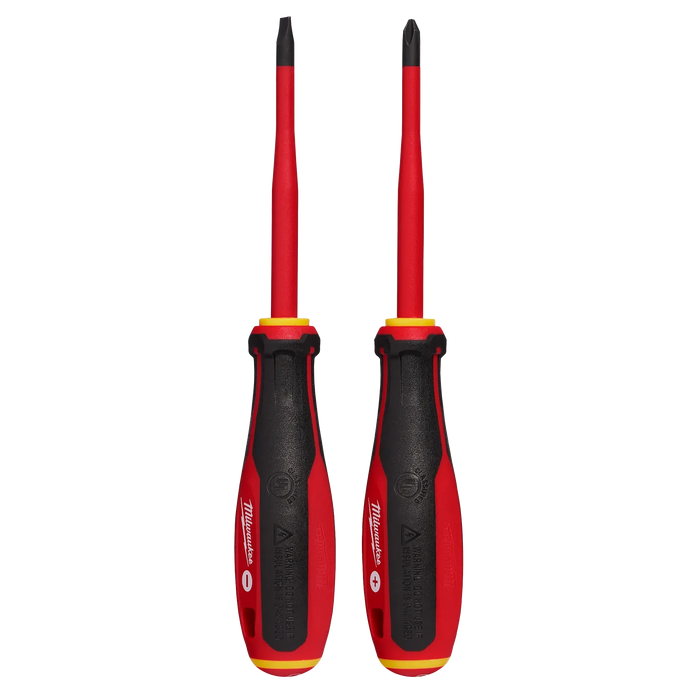 2pc 1000V Insulated Slim Tip Screwdriver Set