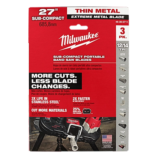 27" Extreme Thin Metal Sub-Compact Band Saw Blade (3 PK)
