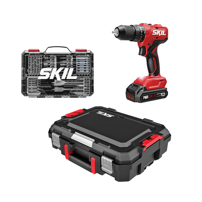 Brushless 20V Hammer Drill Kit, with 75-Pc. Drill & Drive Bit Set with Interlocking Case
