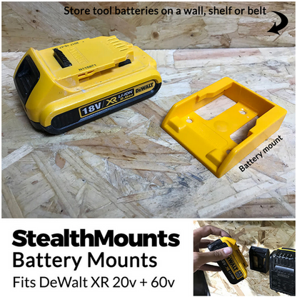 Stealthmounts Battery Mount DEWALT XR 20V 60V Yellow 6pk