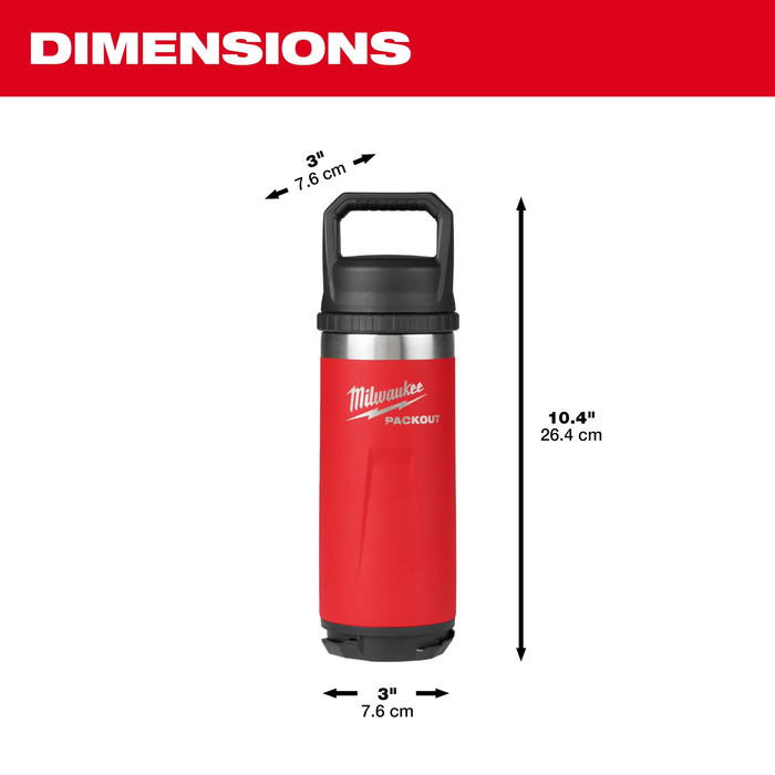 PACKOUT™ 18oz Insulated Bottle with Chug Lid (Red)