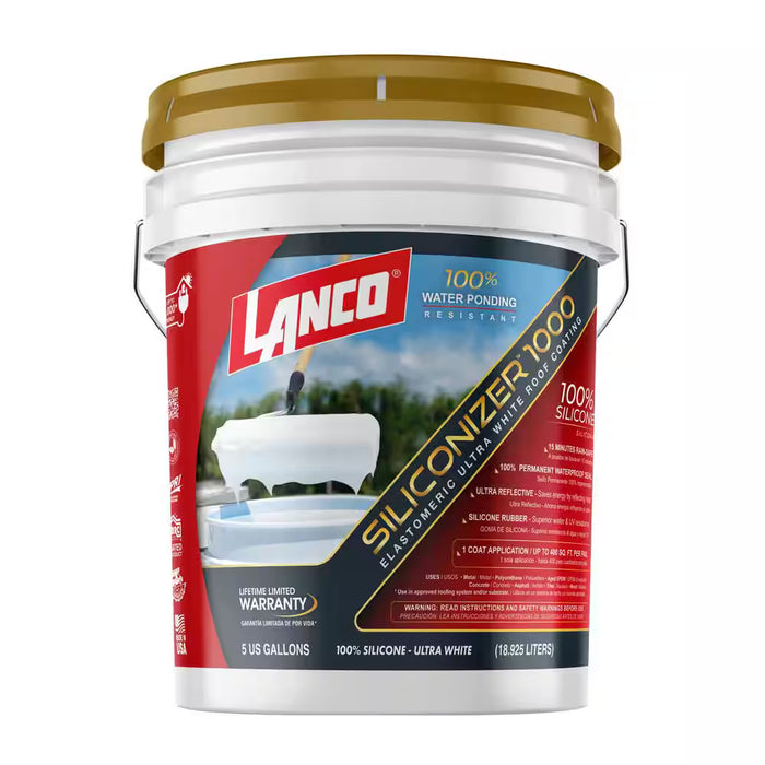 Lanco Siliconizer 1000 5 gal. 100% Silicone White Roof Sealer