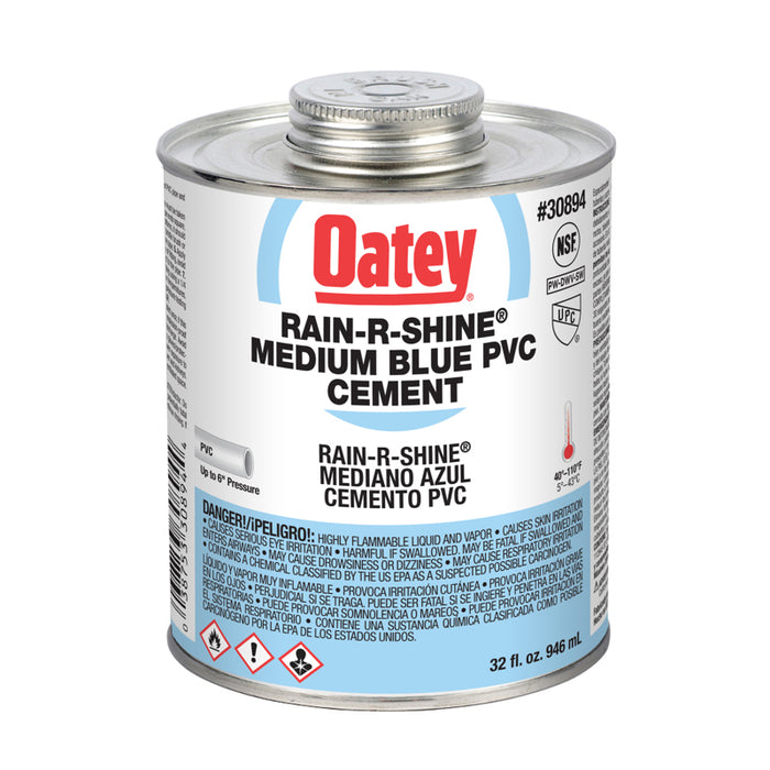 Oatey® Rain-R-Shine® Medium Blue PVC Cement