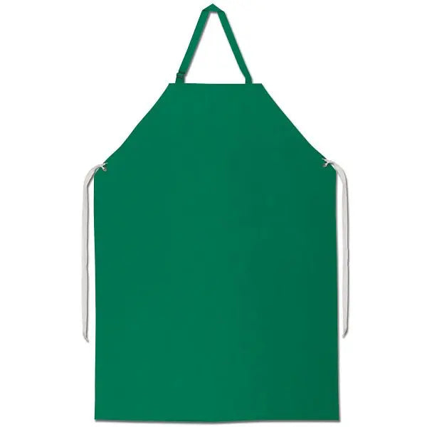 Green PVC on Polyester Apron - .45 mm Thick - Measures 35 Inch Width x 48 Inch Length - Sewn Edges