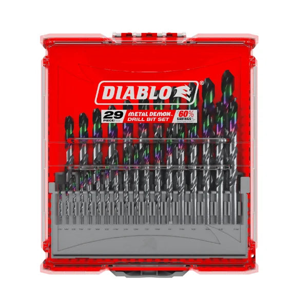 Metal Demon™ Drill Bits Set for Mild, Hardened and  Stainless Steels (29-pc)