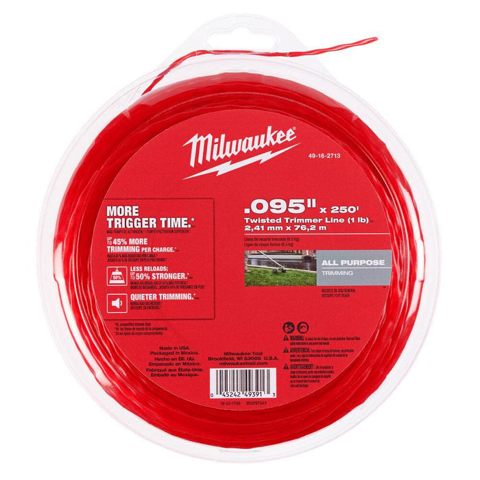 Milwaukee .095" x 250’ (1 lb.) Twisted Trimmer Line