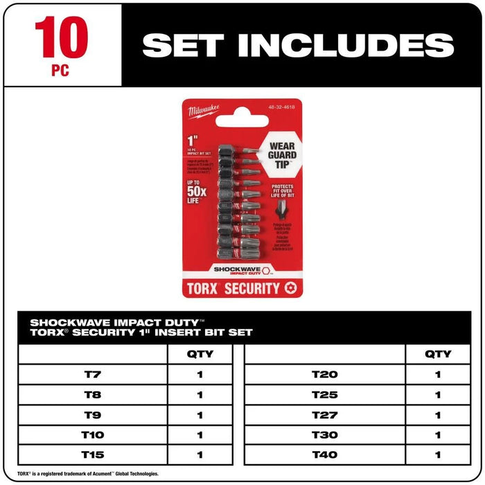 SHOCKWAVE™ Torx® Security Insert Bit Set - 10PC