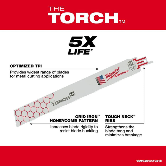 12" 10 TPI The Torch™ SAWZALL® Blades (5 Pk)