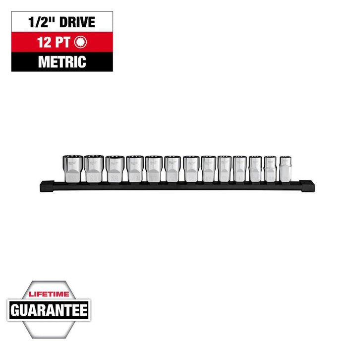 13pc 1/2” Drive 12-Point Metric Socket Set