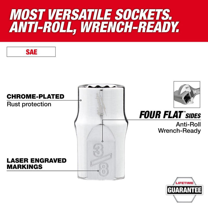 13pc 1/2” Drive 12-Point SAE Socket Set