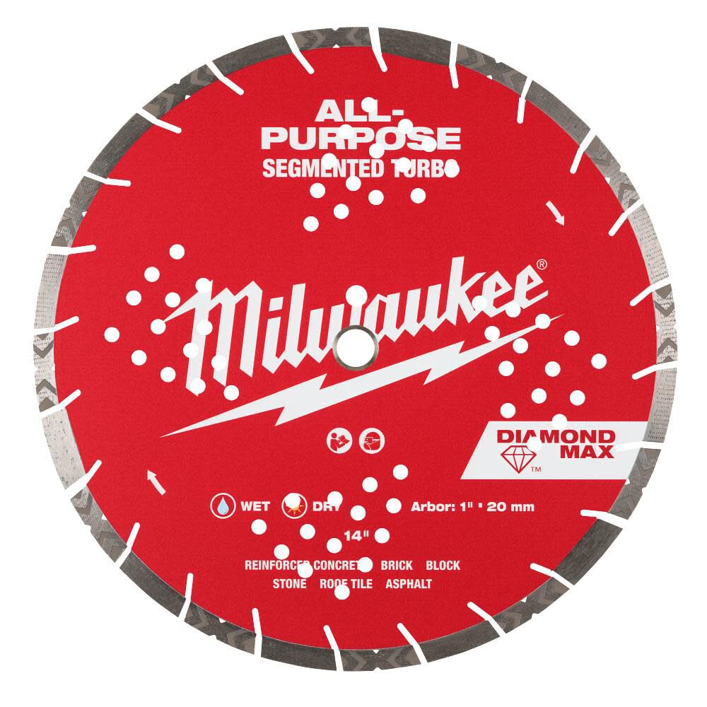 Milwaukee 49-93-7140 14-Inch Diamond Universal Segmented Turbo Blade