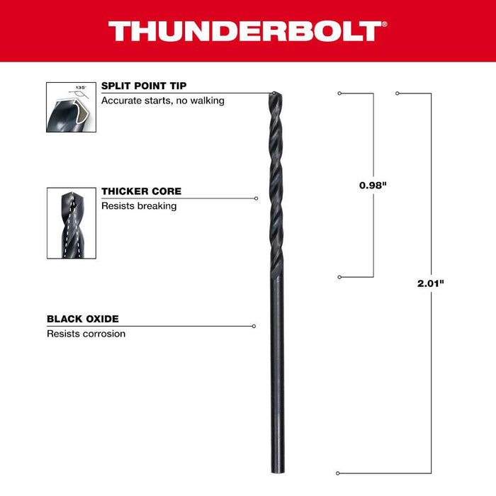 5/64" Thunderbolt® Black Oxide Drill Bit