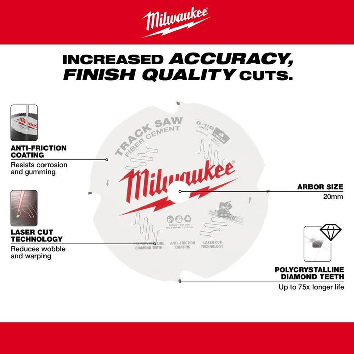 Milwaukee® 6-1/2” 4T Fiber Cement Track Saw Blade