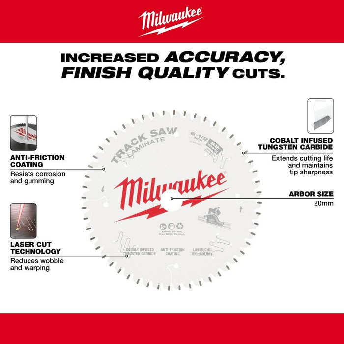 Milwaukee® 6-1/2” 52T Laminate Track Saw Blade