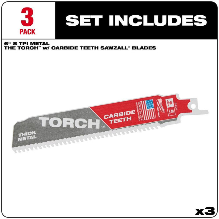 6" 8TPI The TORCH™ with CARBIDE TEETH 3PK