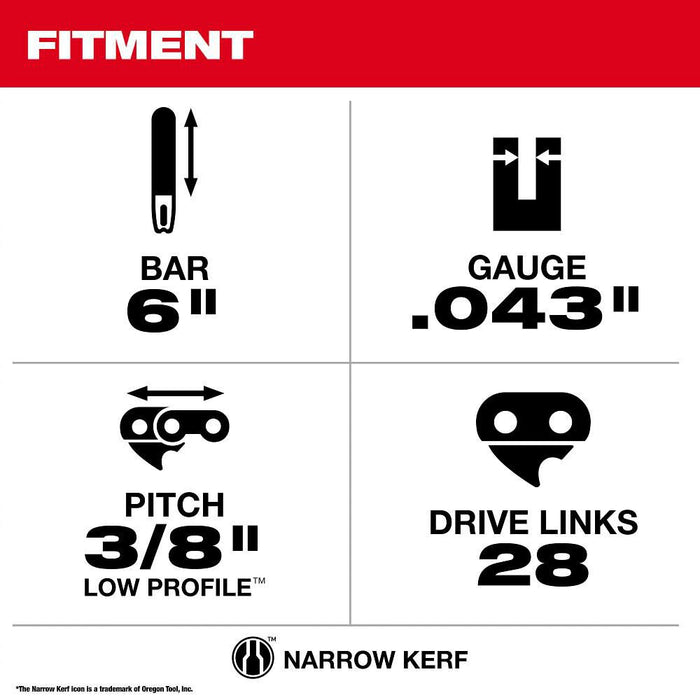 6" 3/8" LOW PROFILE™ Pitch, .043" Gauge Guide Bar