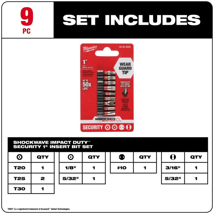 SHOCKWAVE™ Impact  Security Insert Bit Set - 9PC