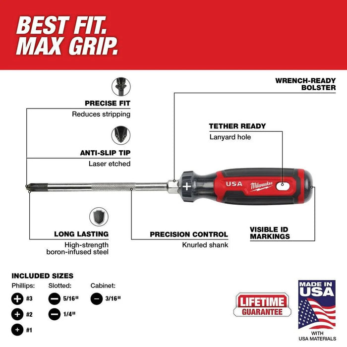 6PC Cushion Grip Screwdriver Set (USA)