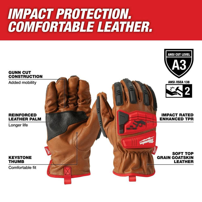 Impact Cut Level 3 Goatskin Leather Gloves - S