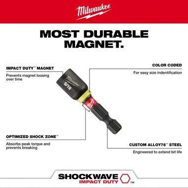 SHOCKWAVE Impact Duty™ 3/8” x 1-7/8” Magnetic Nut Driver 3PK