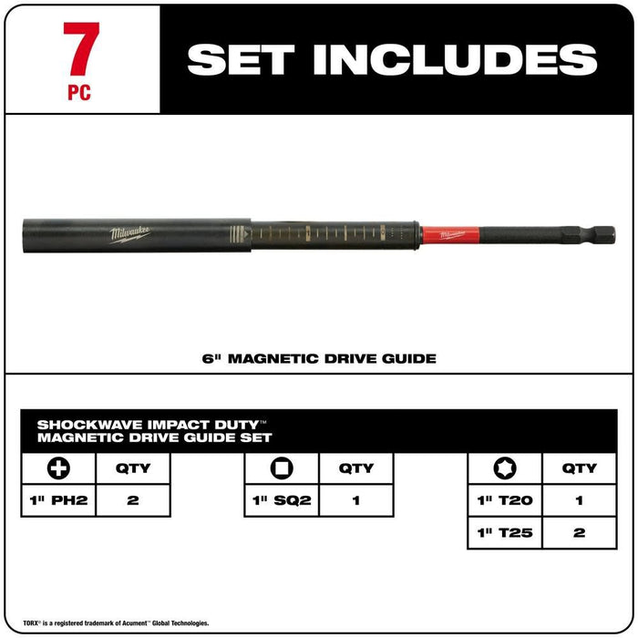 SHOCKWAVE™ 7-Piece Impact Magnetic Drive Guide Set