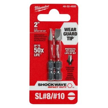 SHOCKWAVE™ Impact Duty 2 in. Slotted #8/#10 Power Bit (2 Pack)