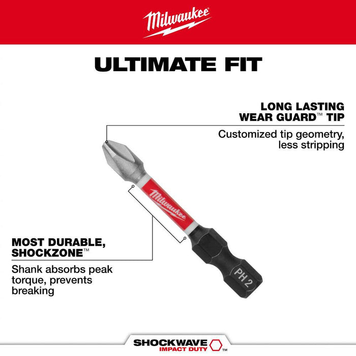3PC SHOCKWAVE™ Impact Duty Magnetic Attachment and PH2 Bit Set