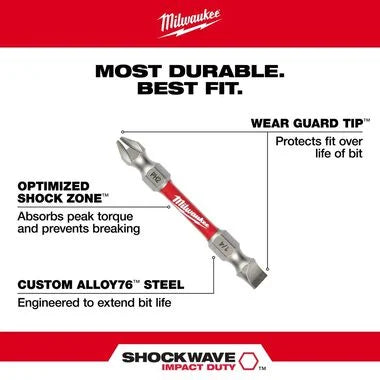 SHOCKWAVE™ PH2/SQ2 Impact Double Ended Bit