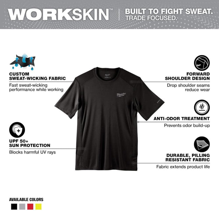 WORKSKIN™ Lightweight Performance Shirt - Short Sleeve Black Large